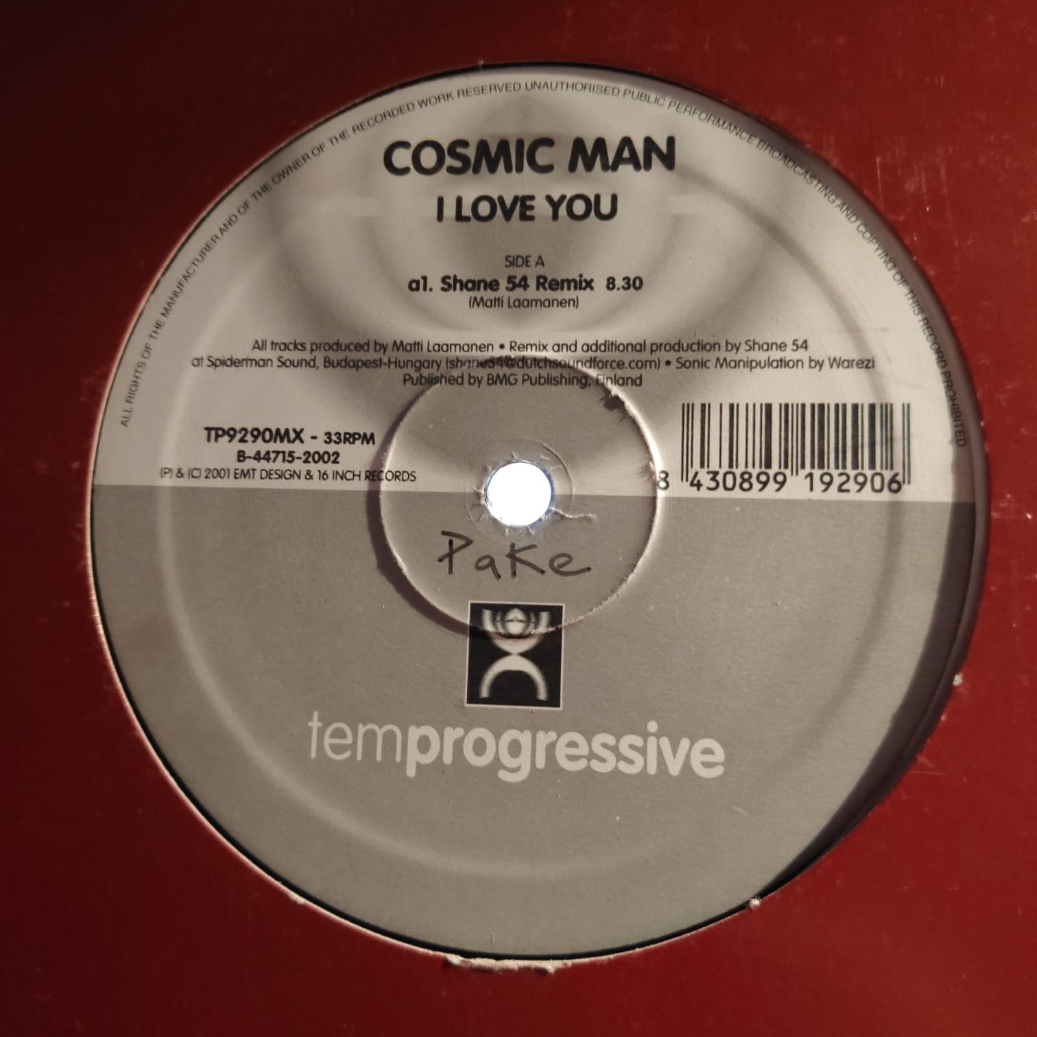 (CUB1362) Cosmic Man ‎– I Love You