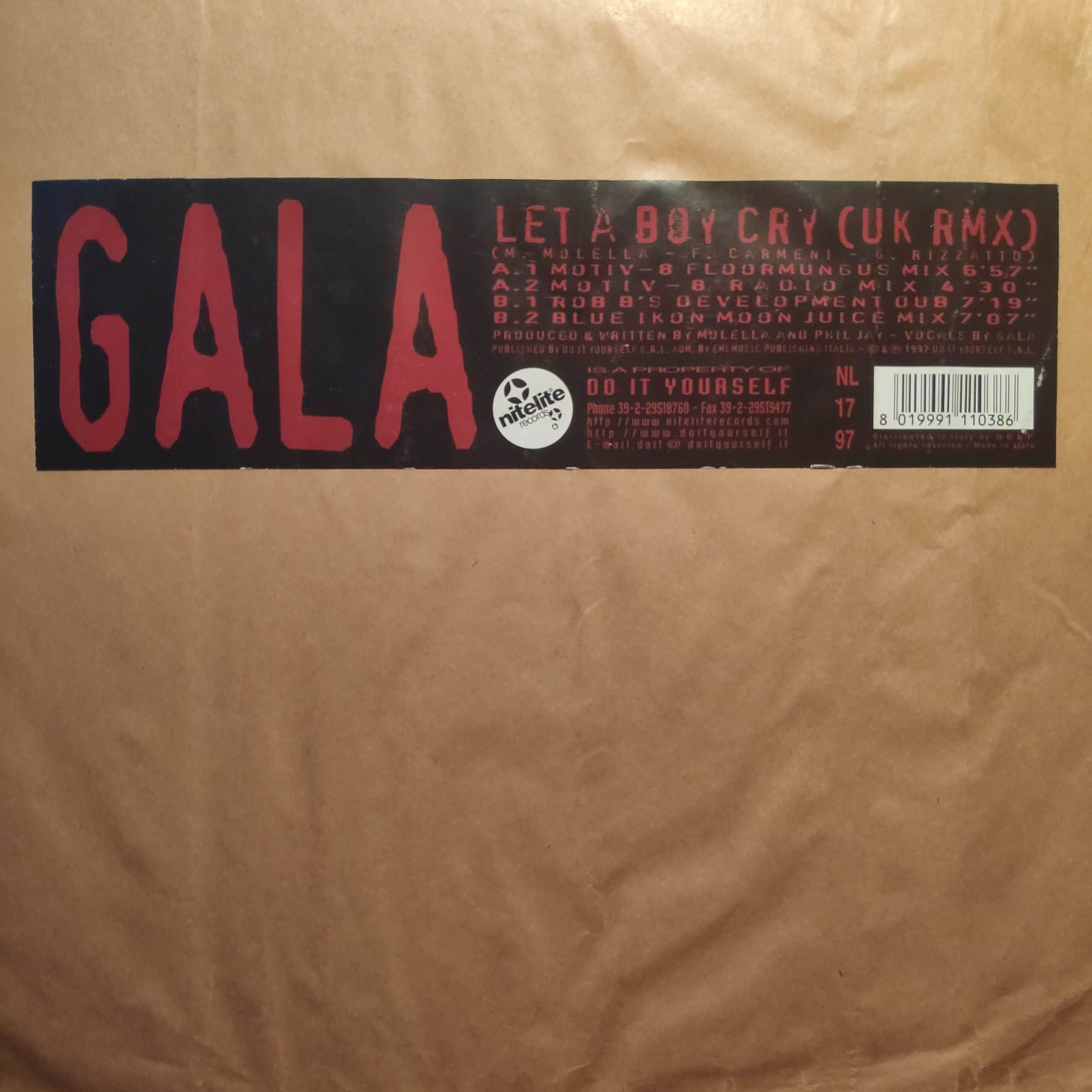 (RIV550) Gala ‎– Let A Boy Cry (UK Rmx)