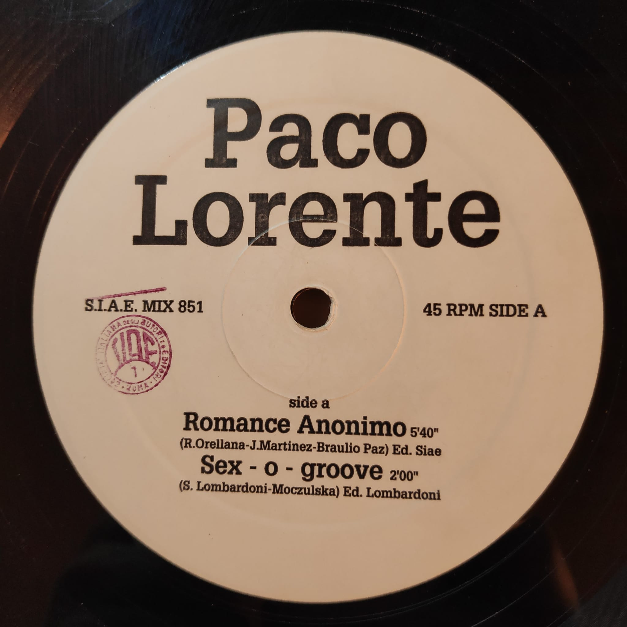 (29176) Paco Lorente ‎– Romance Anonimo