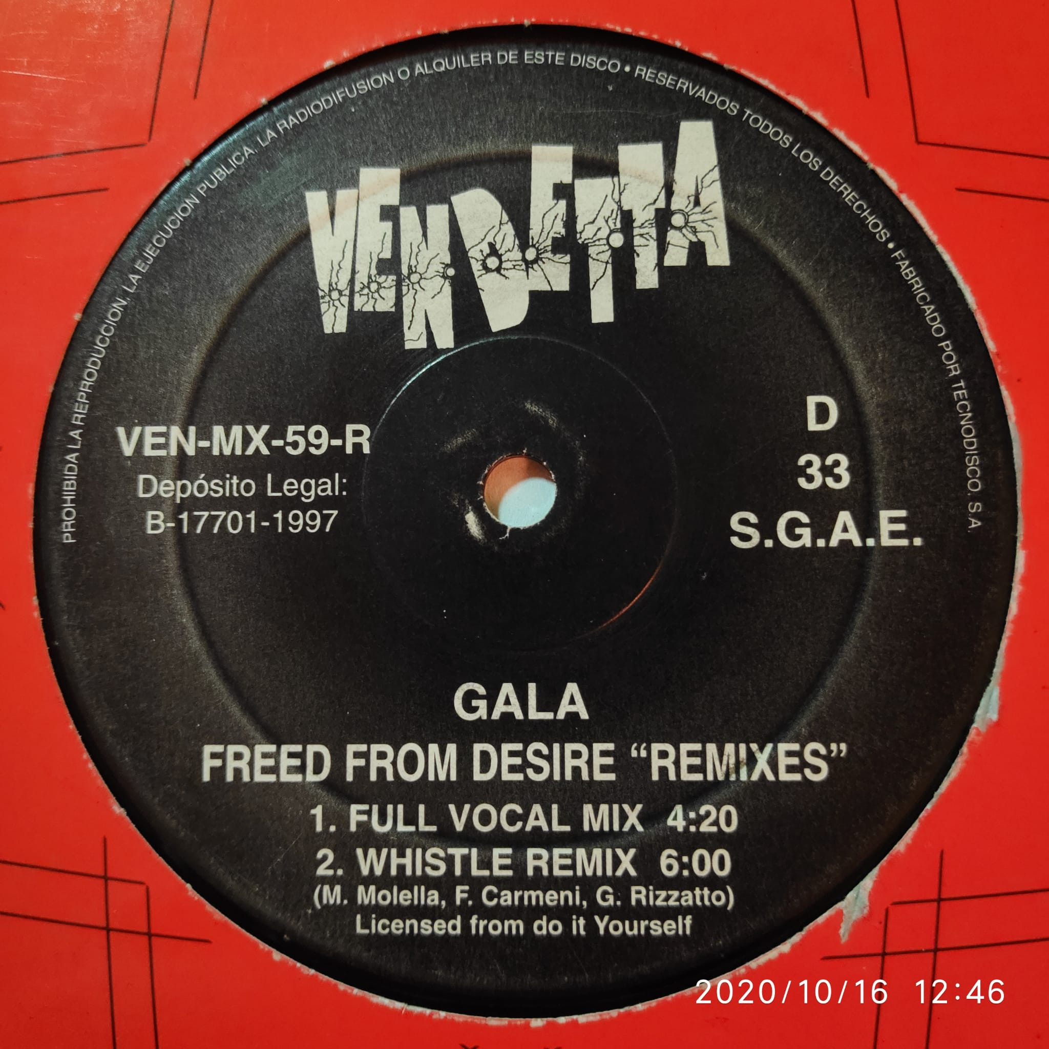(CM552) Gala ‎– Freed From Desire