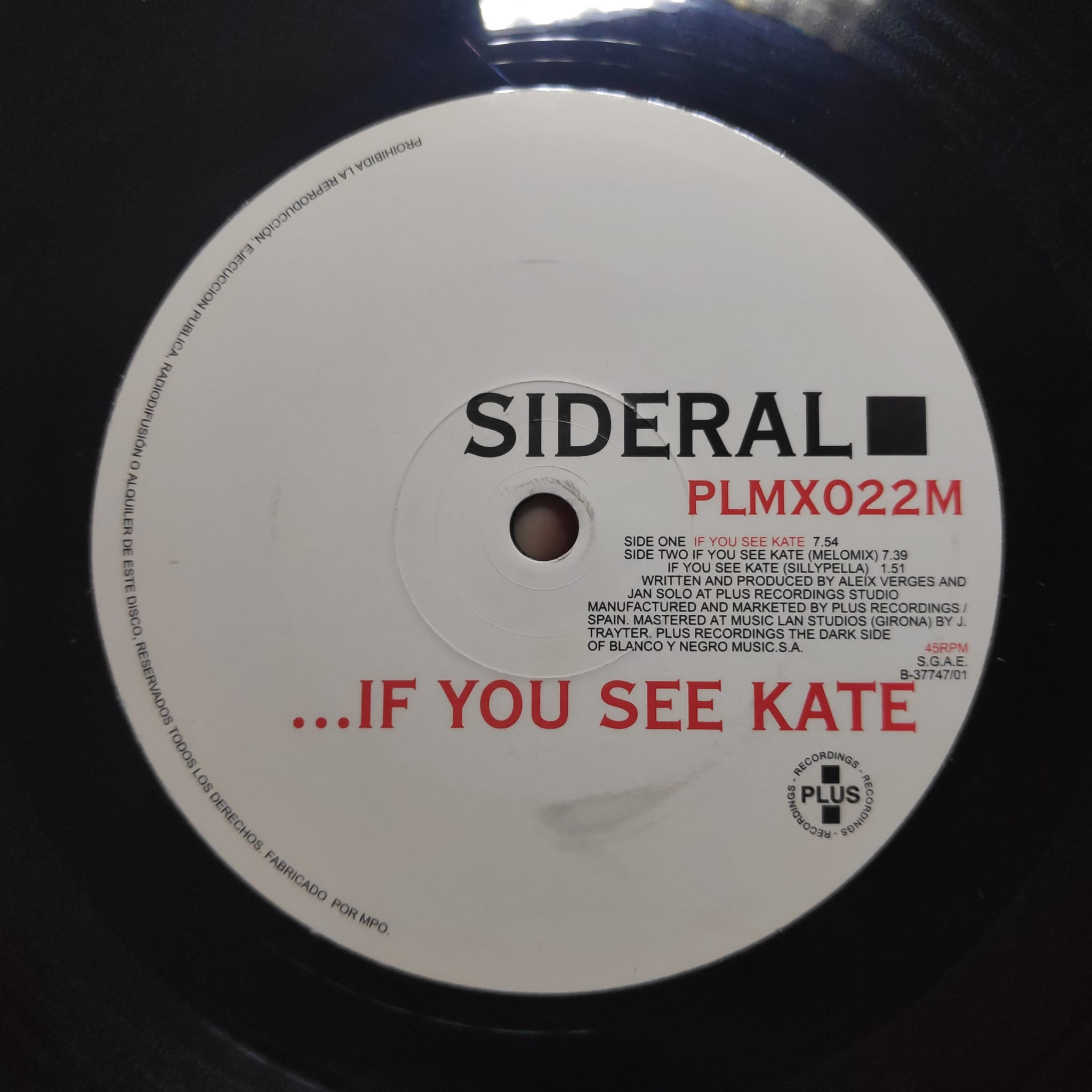 (R230) Sideral ‎– If You See Kate