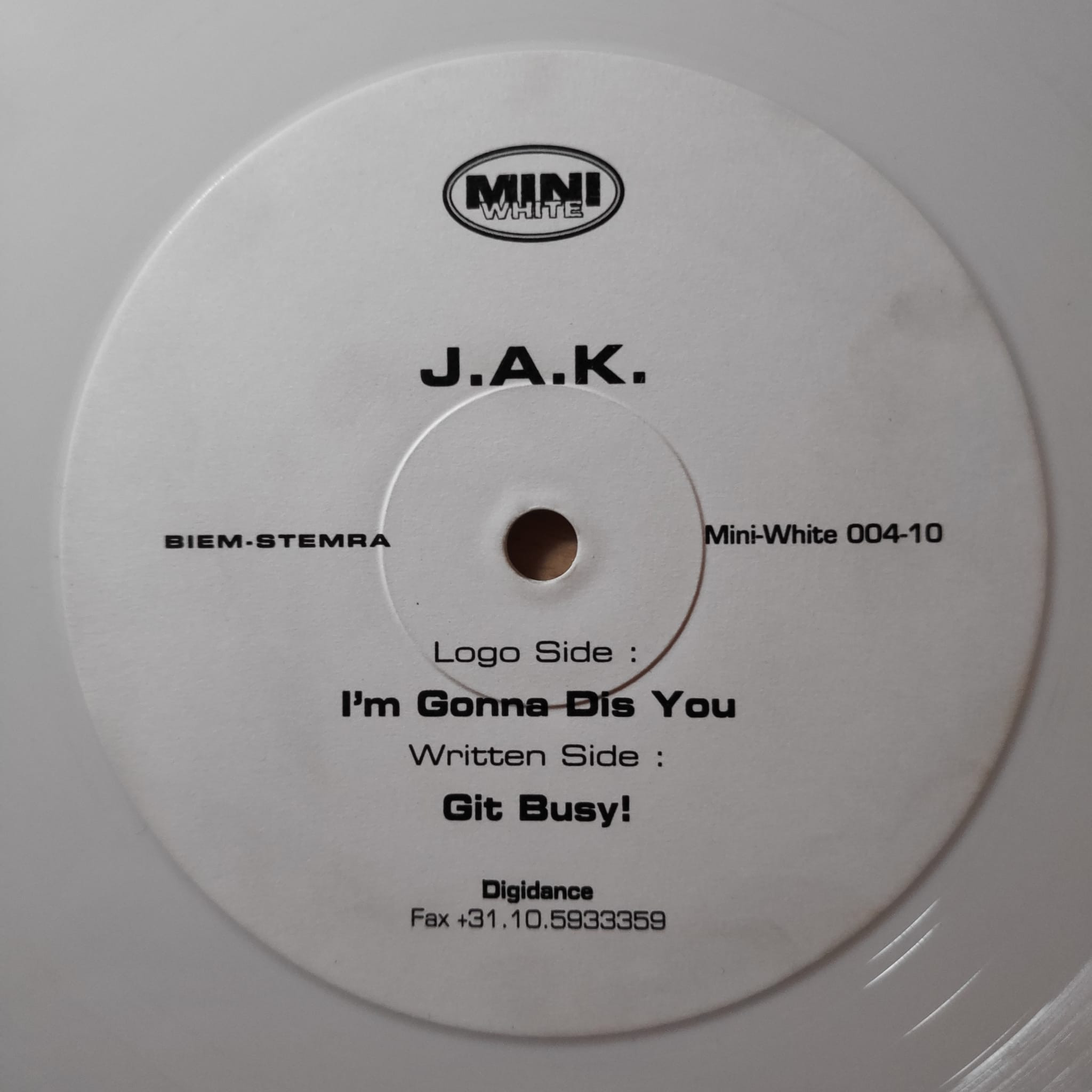 (CUB0637) J.A.K. ‎– I'm Gonna Dis You