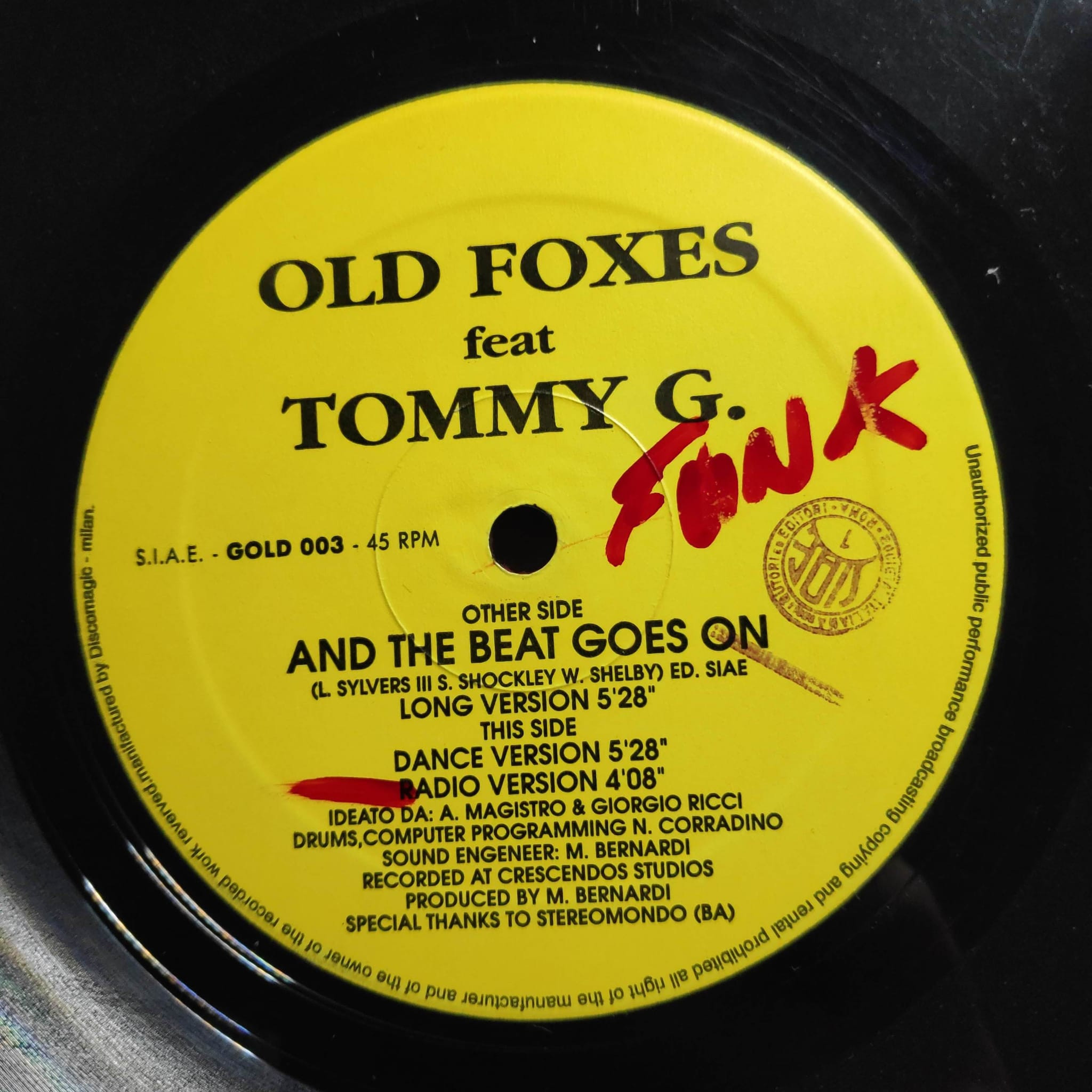 (CMD761) Old Foxes Feat Tommy G – And The Beat Goes On