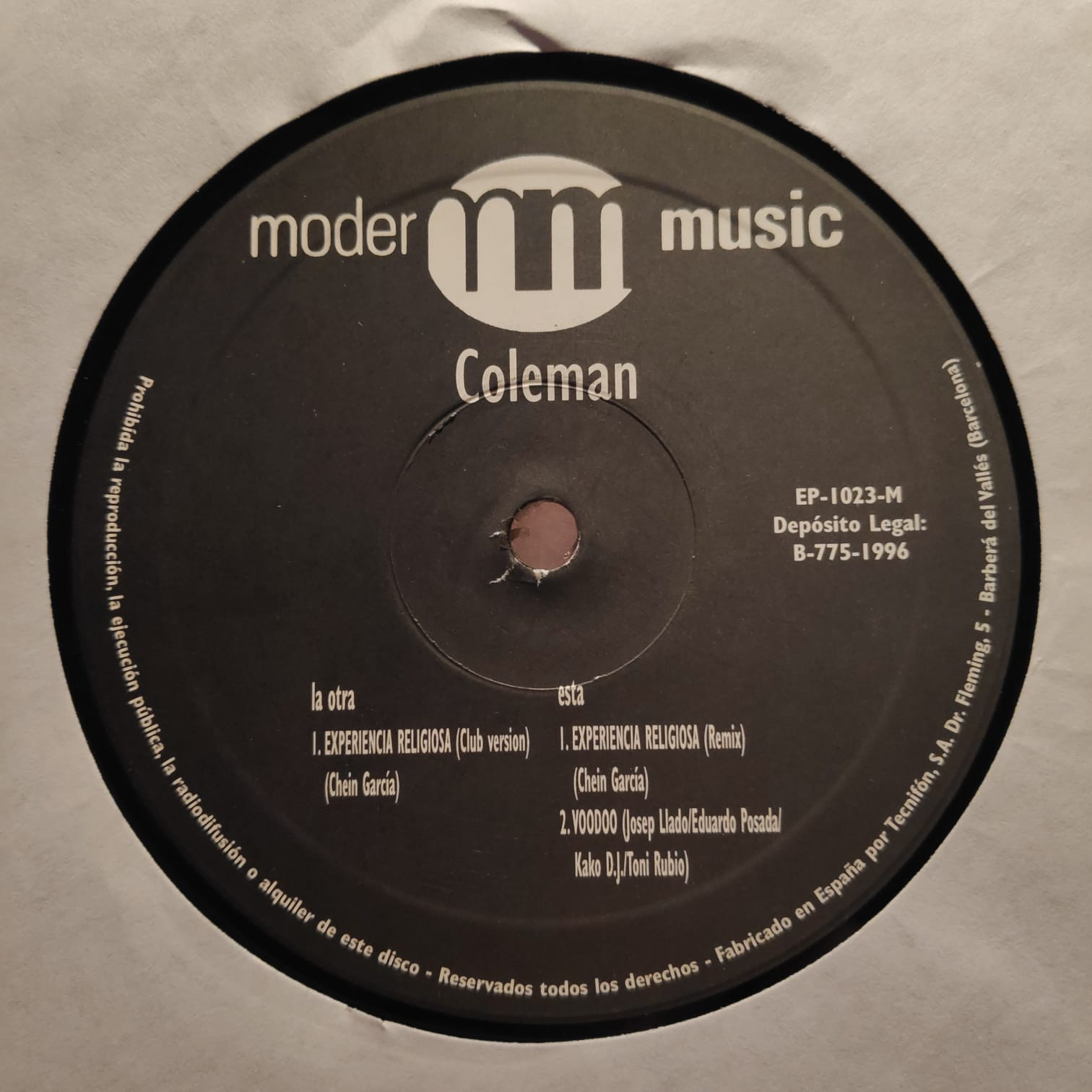 (A1131) Coleman ‎– Experiencia Religiosa
