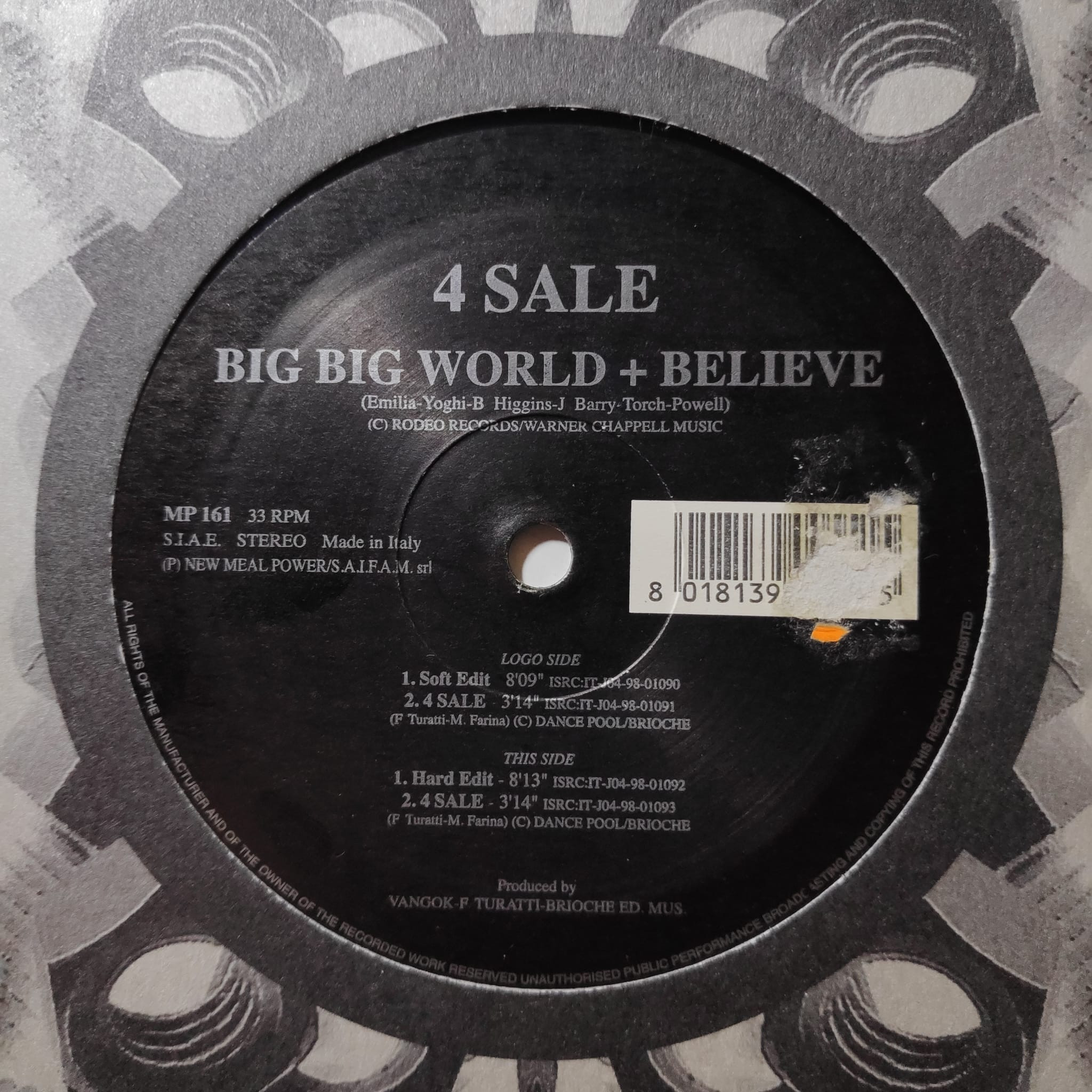 (JR1574) 4 Sale ‎– Big Big World + Believe