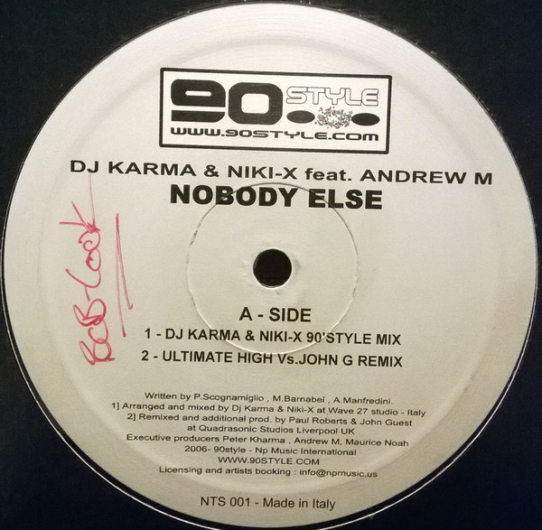 (12447) DJ Karma & Niki-X Feat. Andrew M ‎– Nobody Else