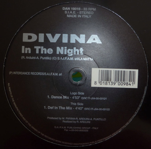 (1705) Divina ‎– In The Night
