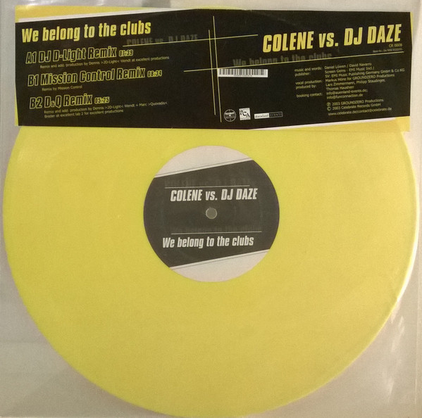 (25377) Colone Vs DJ Daze ‎– We Belong To The Clubs