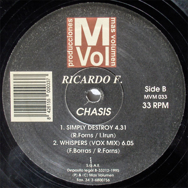 (CUB0543B) Ricardo F - Chasis ‎– Remixes