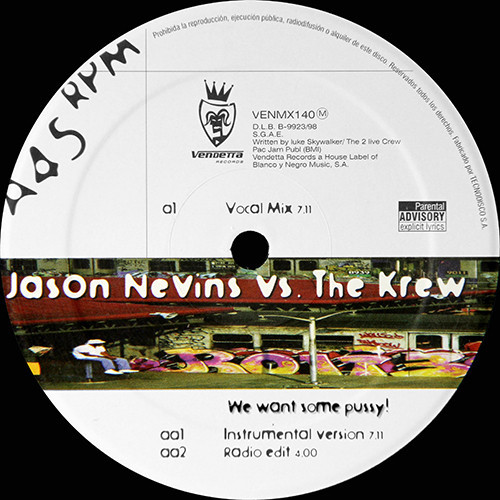 (CUB0830) Jason Nevins vs. The Krew ‎– We Want Some Pussy!