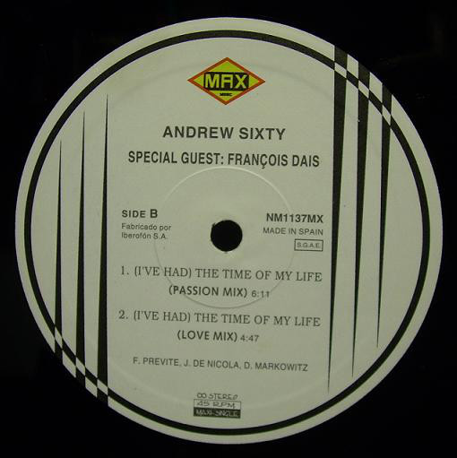 (JR325) Andrew Sixty ‎– (I've Had) The Time Of My Life