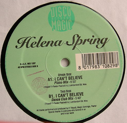 (AL069) Helena Spring ‎– I Can't Believe