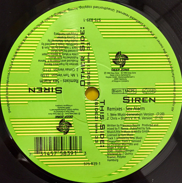 (CM1441) Sex Alarm ‎– Siren (Remixes)