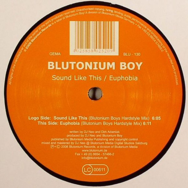 (16627) Blutonium Boy ‎– Sound Like This / Euphobia