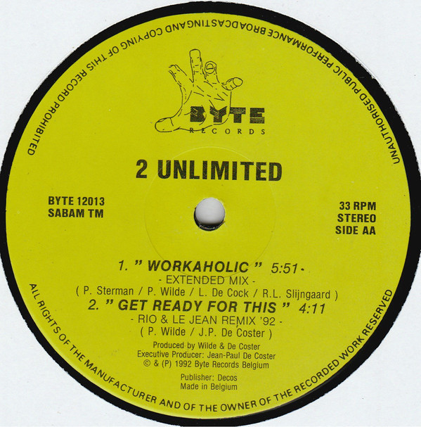 (CM1959) 2 Unlimited ‎– Workaholic