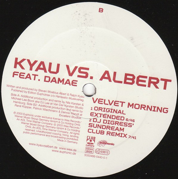 (27759) Kyau Vs. Albert Feat Damae ‎– Velvet Morning