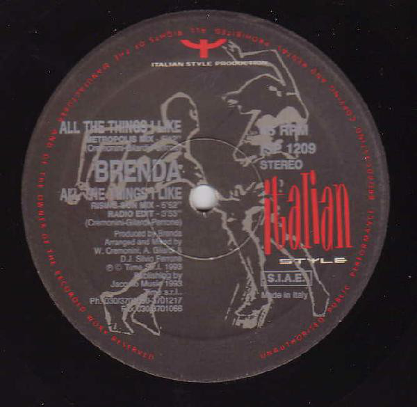 (HK86) Brenda ‎– All The Things I Like