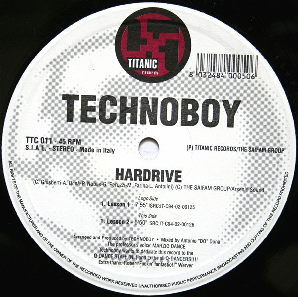 (22759) Technoboy ‎– Hardrive