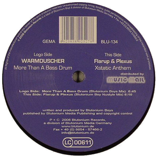 (18024) Warmduscher / Flarup & Plexus ‎– More Than A Bass Drum / Xstatic Anthem