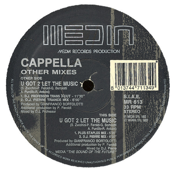 (RIV546) Cappella ‎– U Got 2 Let The Music (Other Mixes)