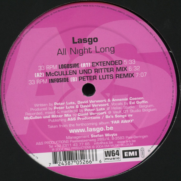 (5186) Lasgo ‎– All Night Long (TEMAZO REVIVAL)