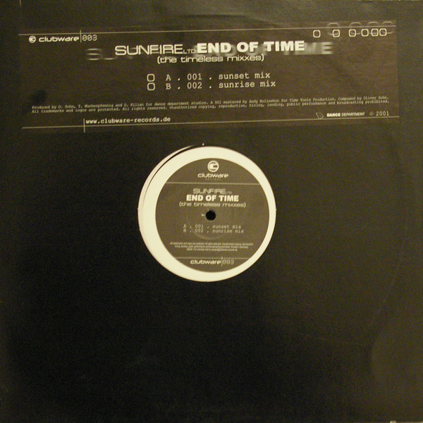 (4426B) Sunfire Ltd. ‎– End Of Time (The Timeless Mixxes)