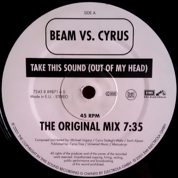 (CUB2517) Beam vs. Cyrus ‎– Take This Sound (Out Of My Head)