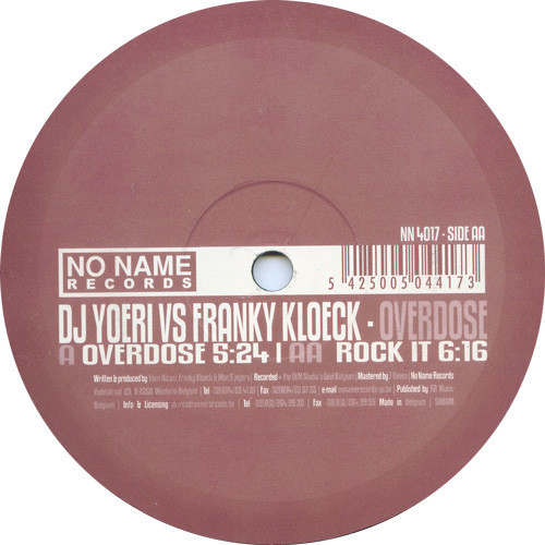 (26970) DJ Yoeri vs. Franky Kloeck ‎– Overdose
