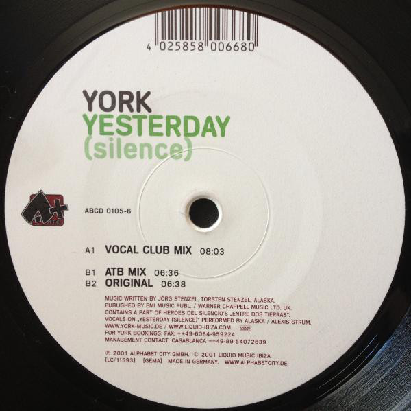 (FR203) York ‎– Yesterday (Silence)