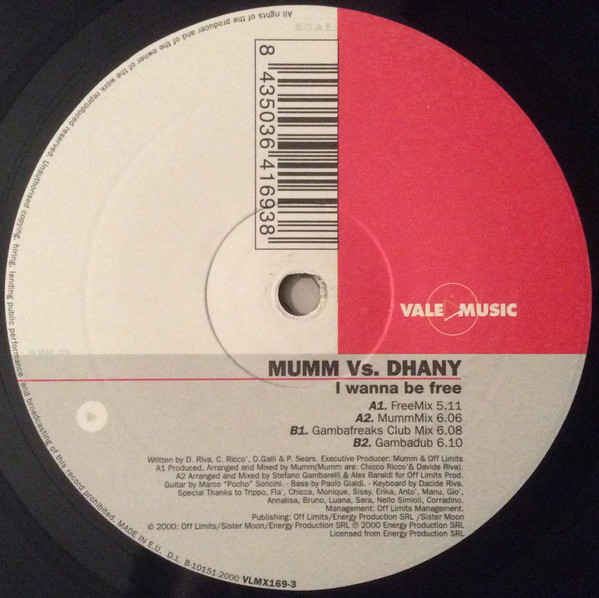 (CUB0280) Mumm vs Dhany ‎– I Wanna Be Free
