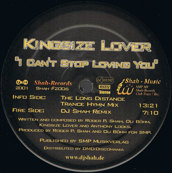 (28180) Kingsize Lover ‎– I Can't Stop Loving You