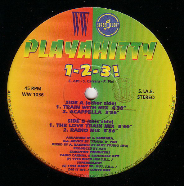 (CUB0388) Playahitty ‎– 1-2-3! (Train With Me)