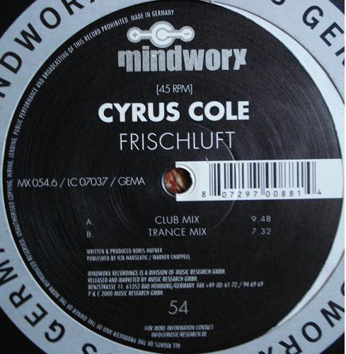 (24999) Cyrus Cole ‎– Frischluft