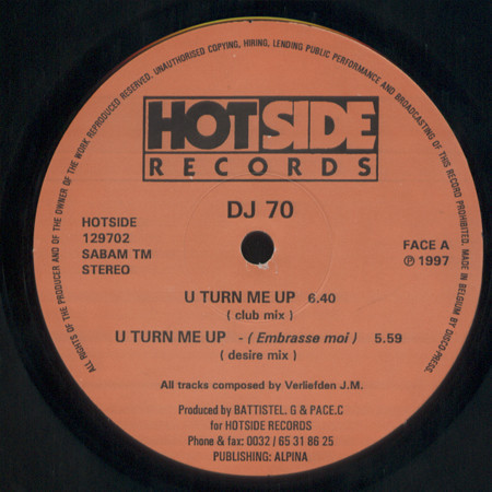 (CUB030) DJ 70 ‎– U Turn Me Up