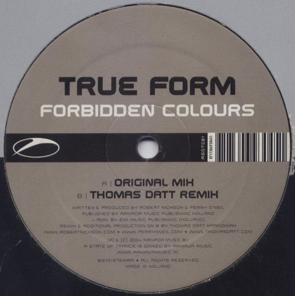 (3911) True Form ‎– Forbidden Colours