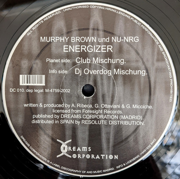 (0328) Murphy Brown & Nu NRG ‎– Energizer