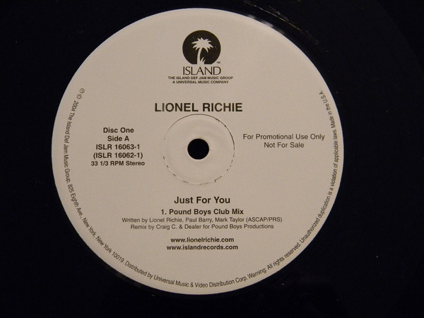 (CUB2564) Lionel Richie ‎– Just For You - The Dance Remixes (2X12)