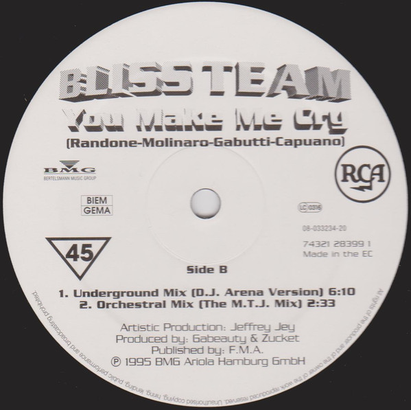 (CUB0802) Bliss Team ‎– You Make Me Cry
