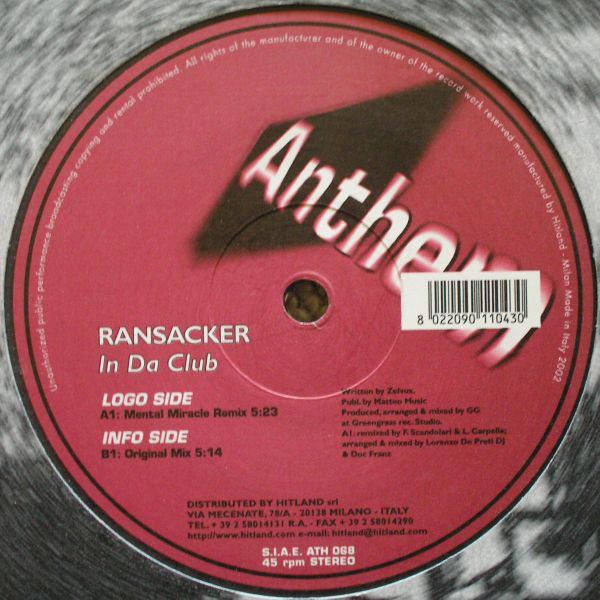 (AA00321) Ransacker ‎– In Da Club