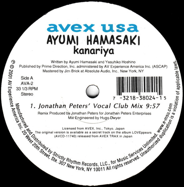 (CMD990) Ayumi Hamasaki – Kanariya (Canary) (Jonathan Peters Remixes)