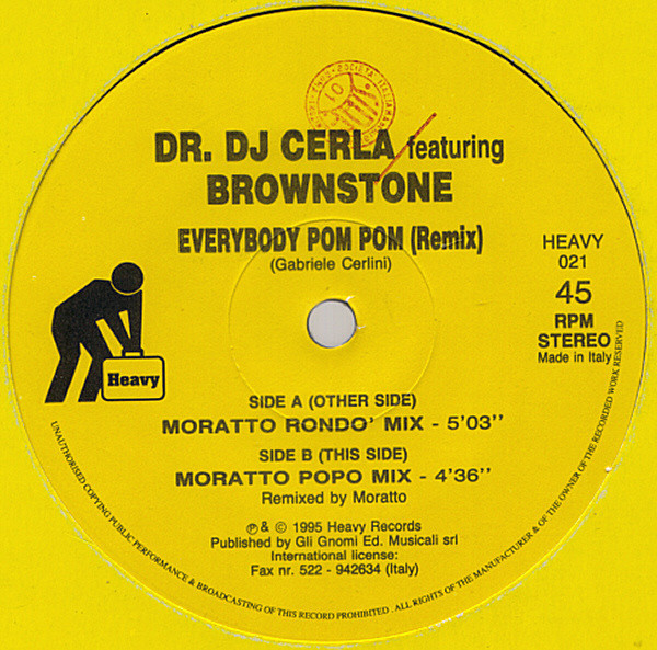 (CM809) Dr. DJ Cerla featuring Brownstone ‎– Everybody Pom Pom (Remix)