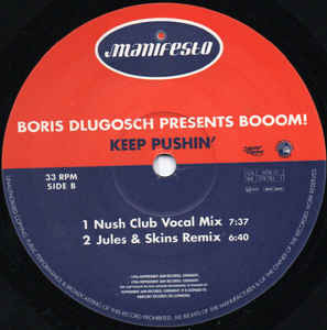 (CMD105) Boris Dlugosch Presents Booom! ‎– Keep Pushin (G/Generic)