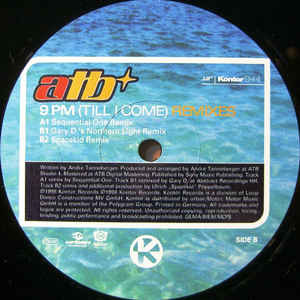 (S0202B) ATB ‎– 9 PM (Till I Come) (Remixes)
