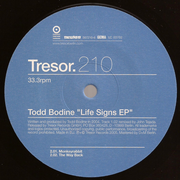 (30489) Todd Bodine ‎– Life Signs EP