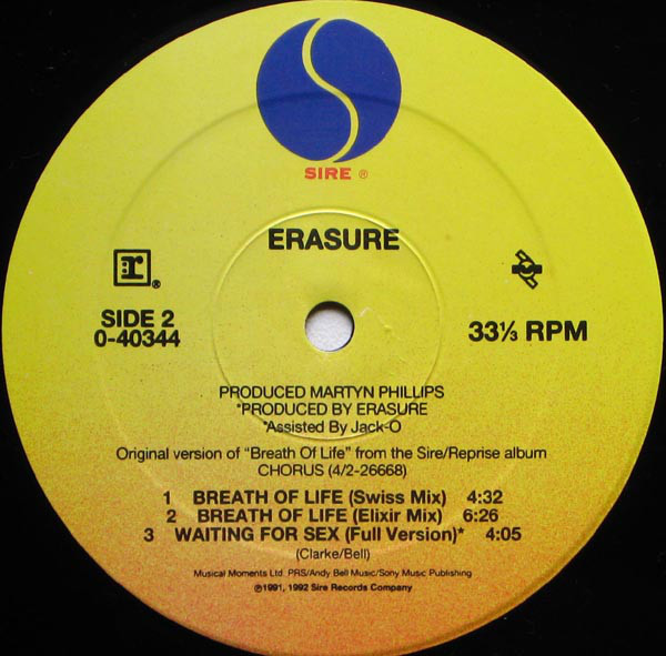 (MA325) Erasure ‎– Breath Of Life