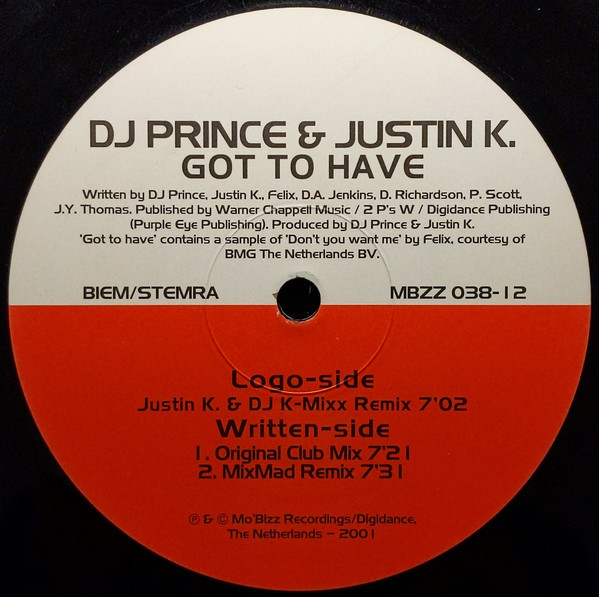 (RIV662) DJ Prince & Justin K. ‎– Got To Have