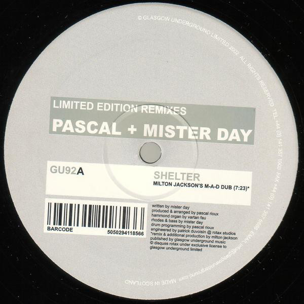 (CMD199) Pascal + Mister Day ‎– Shelter (Remixes)
