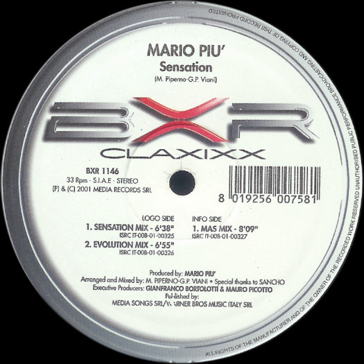 (CUB1157) Mario Piu ‎– Sensation