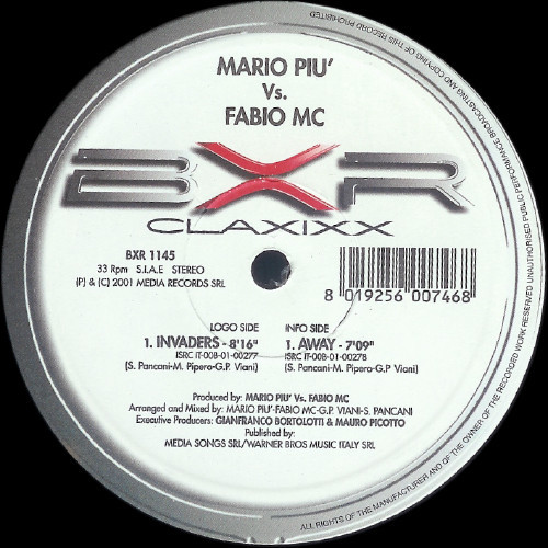 (25495) Mario Piu Vs. Fabio MC ‎– Invaders / Away