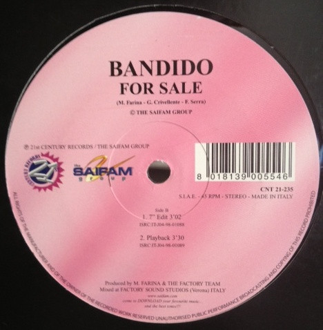 (1638) Bandido ‎– For Sale